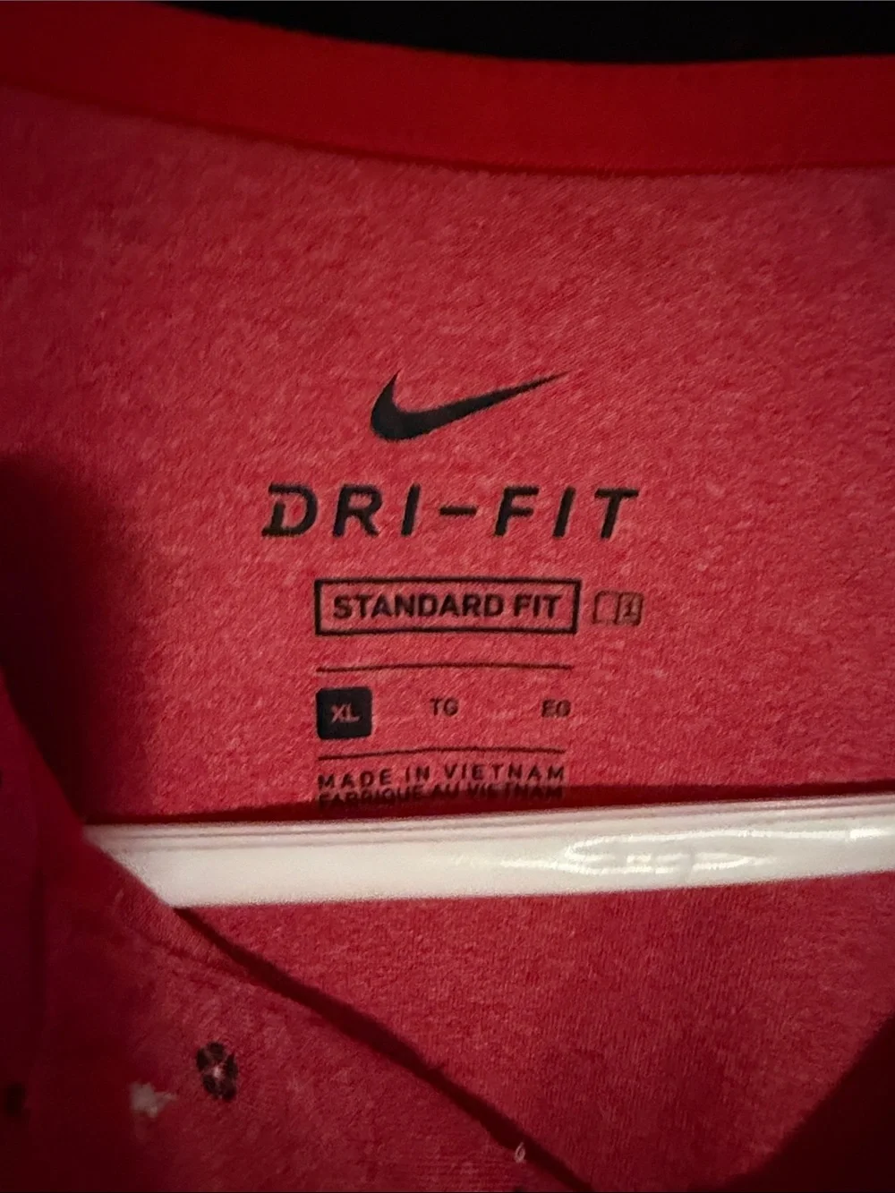 Nike Red Dri-FIT Polo with Micro Dot Print